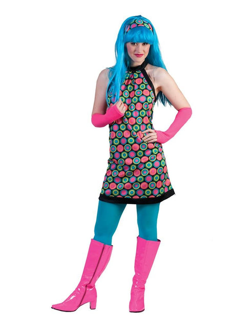 Funny Fashion Roze jaren zeventig jurkjes voor party's