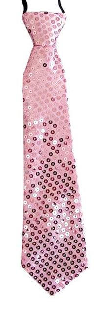 Funny Fashion Roze stropdas met pailletten