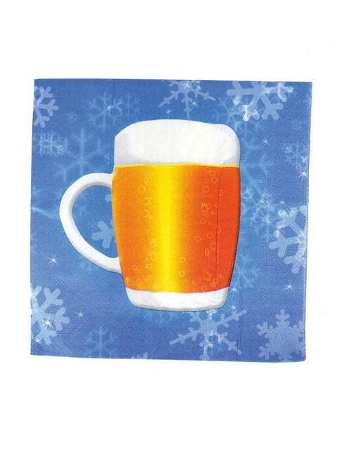 Funny Fashion Servetten bier print 16 stuks