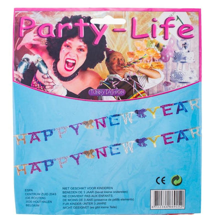 Funny Fashion Slinger Happy New Year fel gekleurd