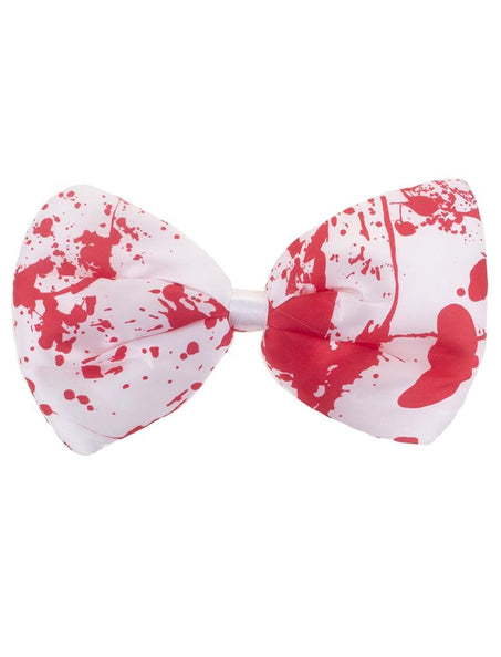 Strikje met bloed van wit polyester met rode bloedspatten, accessoire voor Halloween