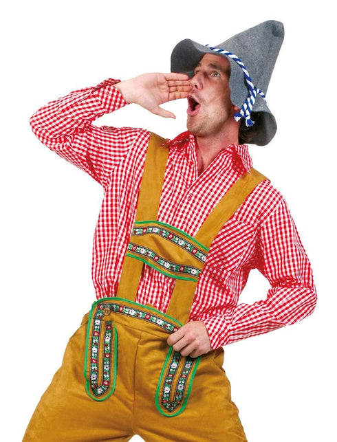 Funny Fashion Tiroler blouse rood heren