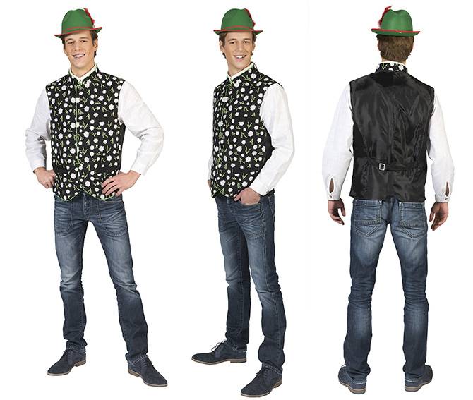 Funny Fashion Tiroler vest met edelweis print
