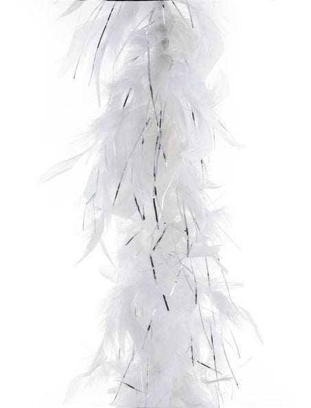 Funny Fashion Veren boa wit met zilver tinsel 45gram