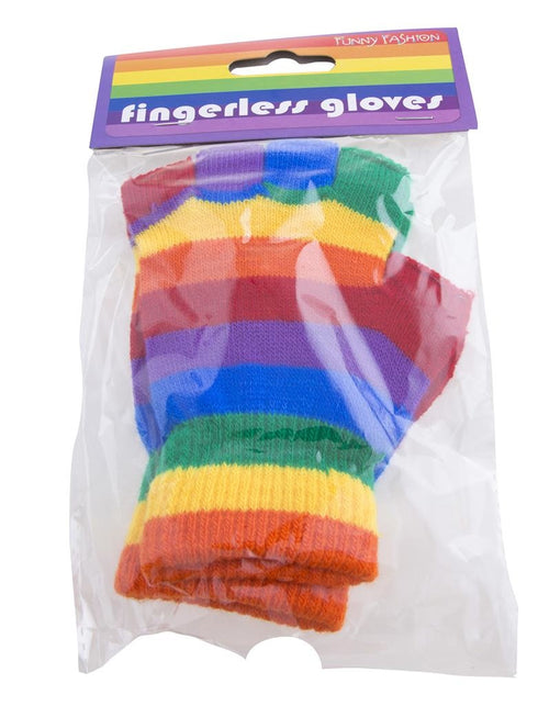 Funny Fashion Vingerloze regenboog handschoenen