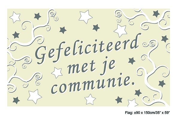 Funny Fashion Vlag Gefeliciteerd met je communie