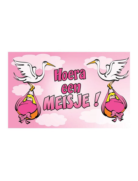 Funny Fashion Vlag hoera een meisje