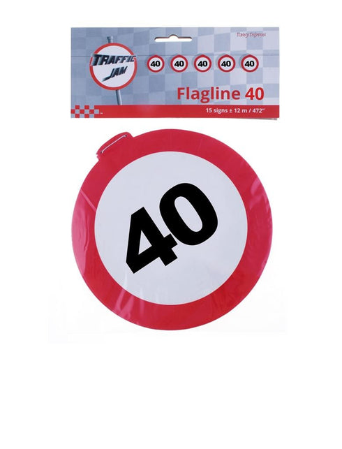 Funny Fashion Vlaggenlijn  verkeersbord 40 jaar