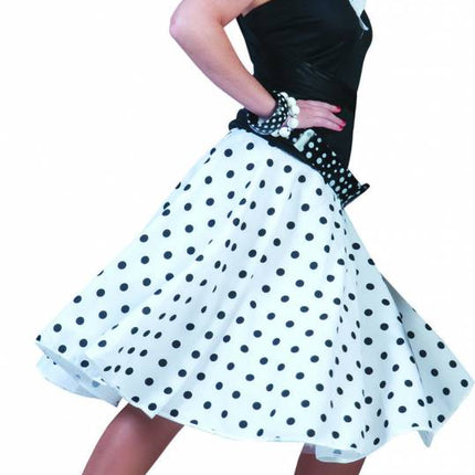 Funny Fashion Wit rock & roll rokje met stippen