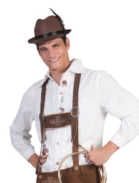 Funny Fashion Witte Alpine shirtjes voor lederhosen