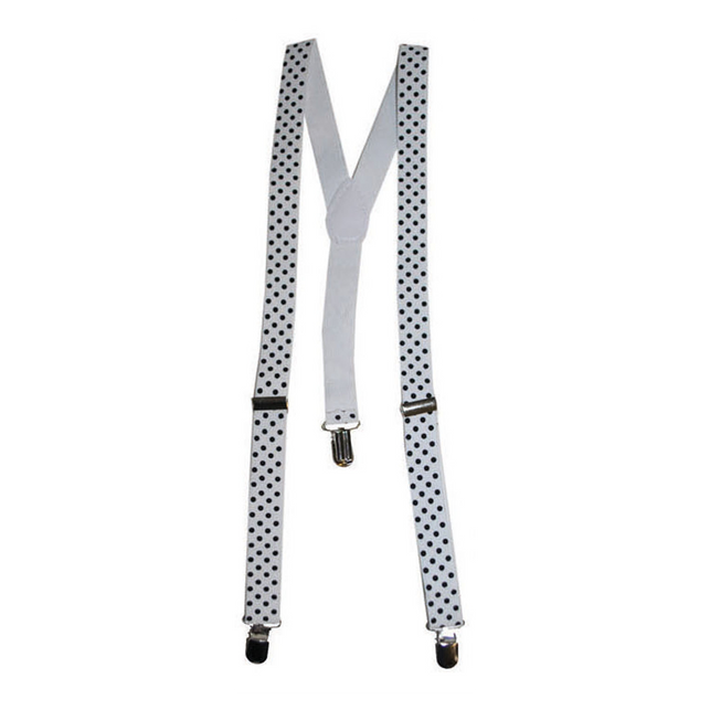 Funny Fashion Witte disco bretel met noppen