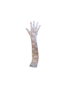 Funny Fashion Witte kanten handschoenen  45cm