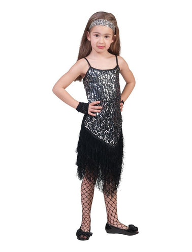 Funny Fashion Zilver glitter jurkje voor meisjes