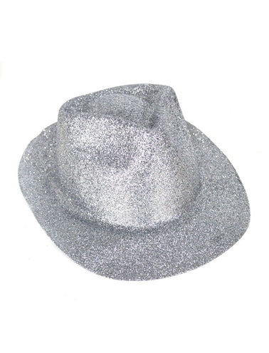 Funny Fashion Zilveren gleufhoed met glitters