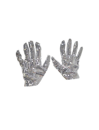 Funny Fashion Zilveren glitter handschoenen met pailletten