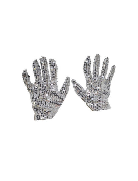 Funny Fashion Zilveren glitter handschoenen met pailletten