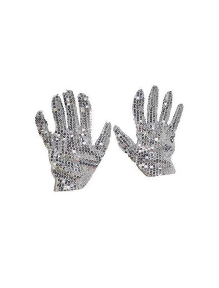 Funny Fashion Zilveren glitter handschoenen met pailletten