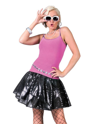 Funny Fashion Zwart glitter rokje dames