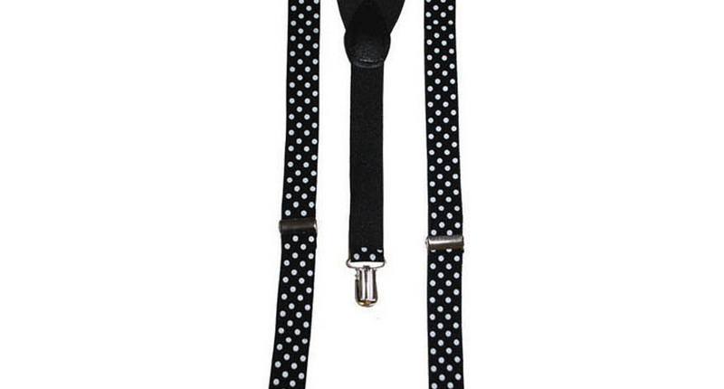 Funny Fashion Zwarte bretels met stippen
