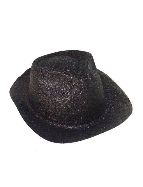 Funny Fashion Zwarte gleufhoed met glitters