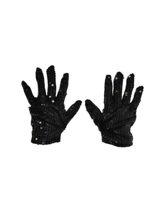 Funny Fashion Zwarte glitter handschoenen met pailletten