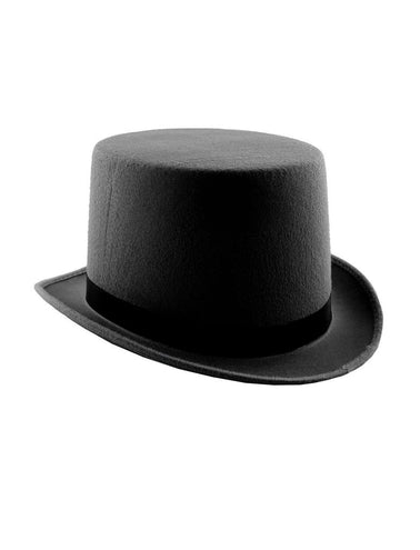 Funny Fashion Zwarte hoge hoed met lint