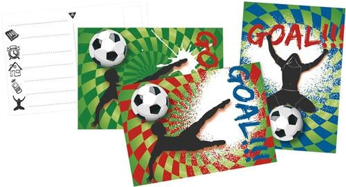 Haza Witbaard Uitnodigingskaarten verjaardag goal voetbal 6 stuks