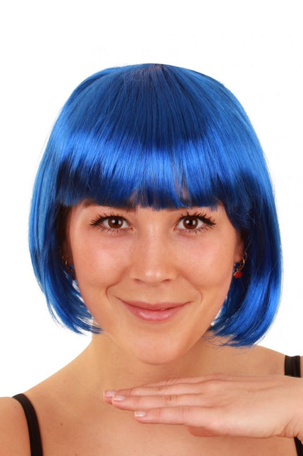 PartyXplosion Blauwe bob pruik goedkoop