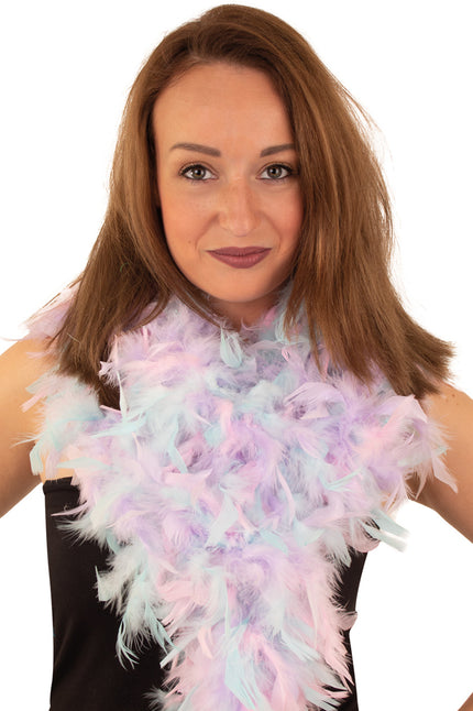 PartyXplosion Boa pastel paars/roze/blauw 180 cm.