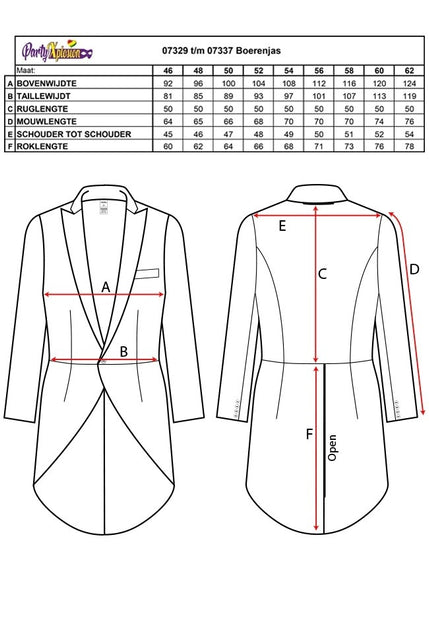 PartyXplosion Boeren slipjas Stijn zwart unisex