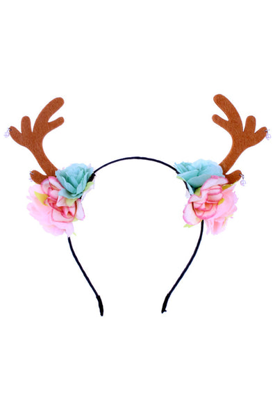PartyXplosion Diadeem hertje met bloemen