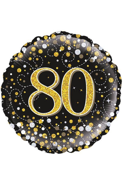 PartyXplosion Folie ballon Sparkling 80 jaar 45.7cm
