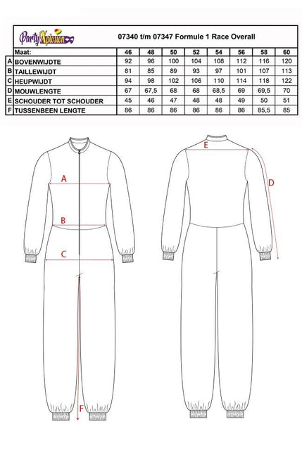 PartyXplosion Formule 1 race pak overall Maxxie