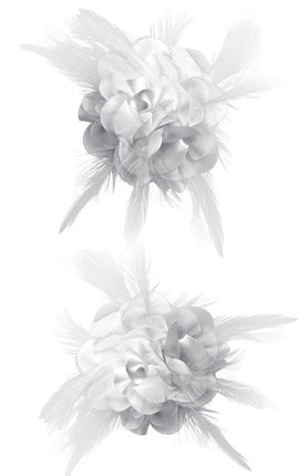 PartyXplosion Haarclip met witte zijden bloem