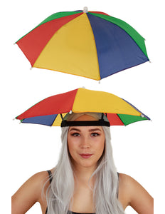 PartyXplosion Hoofd paraplu rood geel groen blauw