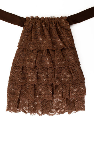 PartyXplosion Jabot kant luxe bruin