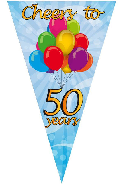 PartyXplosion Mega puntvlag cheers 50 jaar