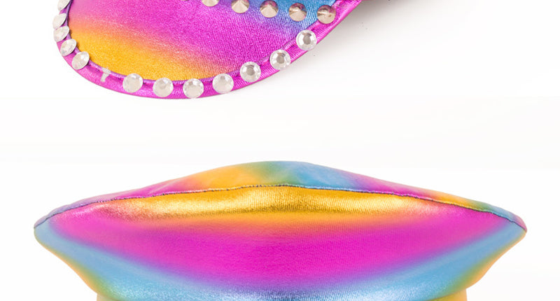PartyXplosion Pet regenboog metallic met stenen