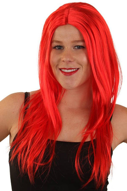 PartyXplosion Pruik standaard lang rood