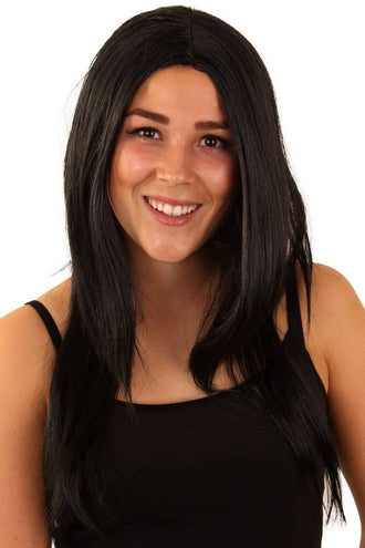 PartyXplosion Pruik standaard lang zwart