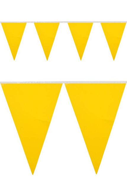PartyXplosion PVC vlaggenlijn geel 10 meter