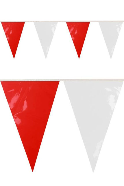 PartyXplosion PVC vlaggenlijn rood/wit 10 meter
