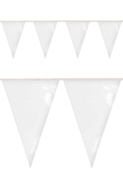 PartyXplosion PVC vlaggenlijn wit 10 meter