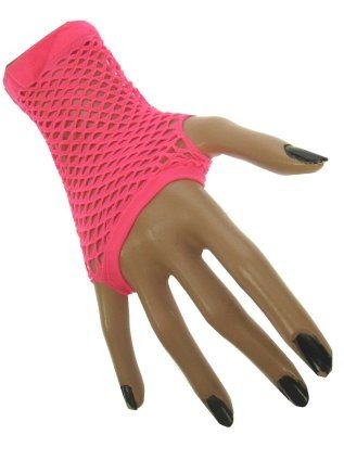 PartyXplosion Roze neon  nethandschoenen kort vingerloos