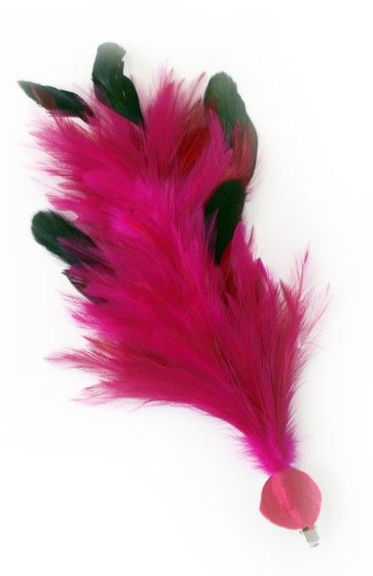 PartyXplosion Roze veren pluim  met speld en clip  30cm
