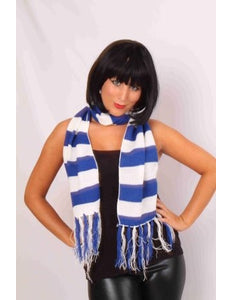 PartyXplosion Sjaal blauw wit gebreid