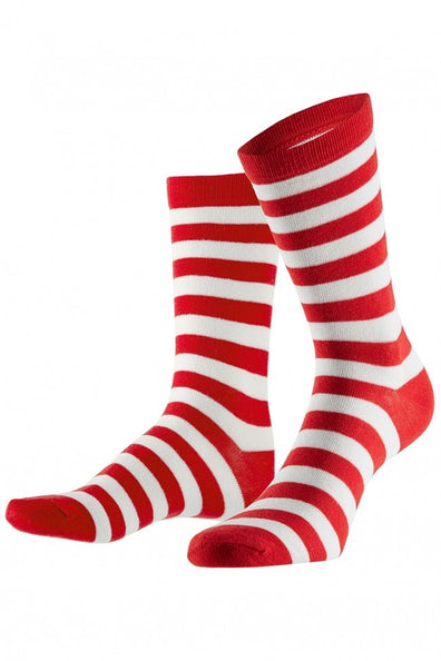 PartyXplosion Sokken gestreept rood wit