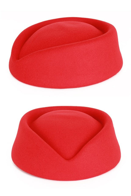 PartyXplosion Stewardess hoed wolvilt rood