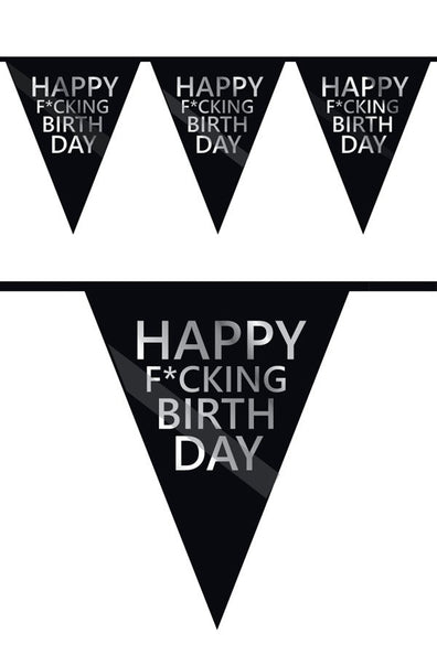 PartyXplosion Vlaggenlijn  HAPPY F*CKING BIRTHDAY 6 meter