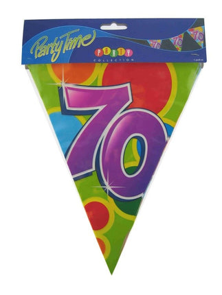 PartyXplosion Vlaggenlijn leeftijd 70 jaar 10 meter